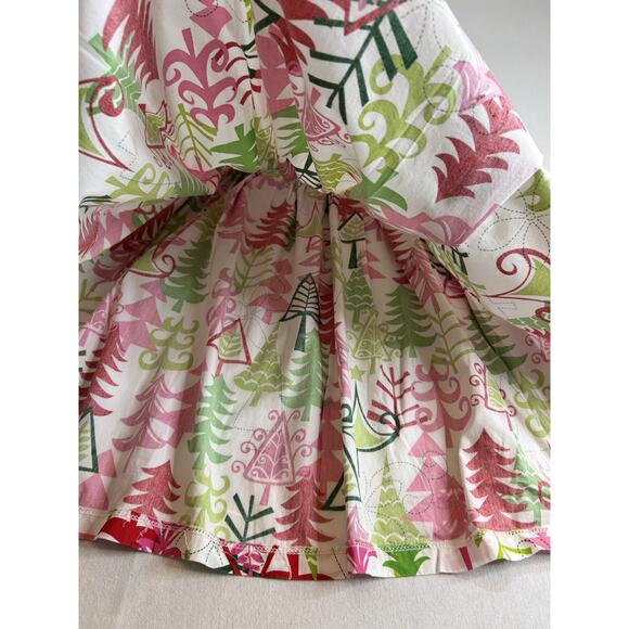 Jelly The Pug Christmas Tree Dress Girls Size 6 Smocked Layered Flowy Christmas - Picture 8 of 12